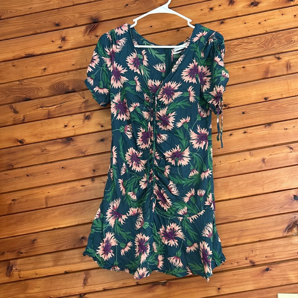 Boho hippie floral spring ruffle dress